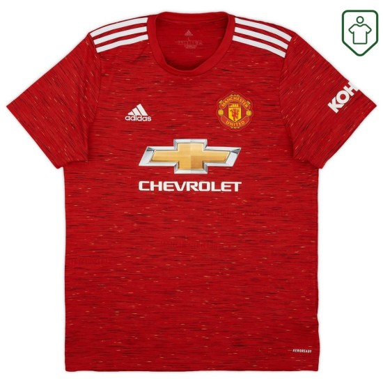 Maillot rétro domicile homme Manchester United 2020/21 B. Fernandes #18