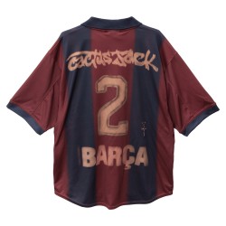 Homme FC Barcelone X TRAVIS SCOTT Rétro 2000/01 Maillot Domicile Squelette