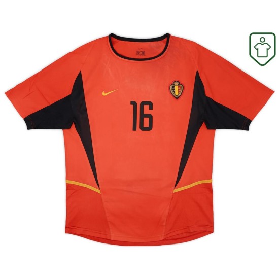Homme Maillot rétro domicile Belgique 2002/04 Van Buyten #16 Homme Maillot rétro domicile Belgique 2002/04 Van Buyten #16