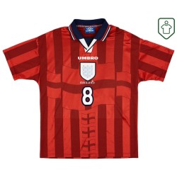 Homme Maillot rétro extérieur Angleterre 1997/99 Gascoigne #8 Homme Maillot rétro extérieur Angleterre 1997/99 Gascoigne #8