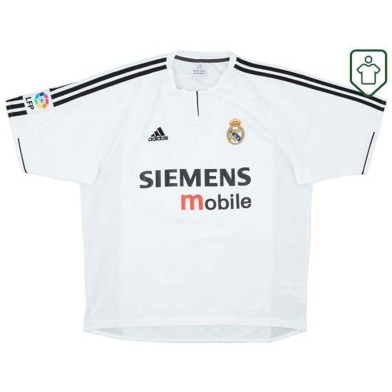 Homme Maillot rétro domicile Real Madrid 2003/04 Zidane #5 Homme Maillot rétro domicile Real Madrid 2003/04 Zidane #5
