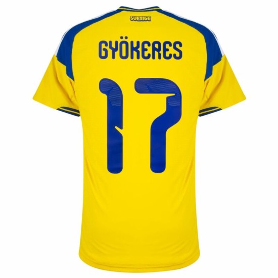 Homme Maillot Suède 2026 Domicile Authentic Coupe du Monde GYÖKERES #17