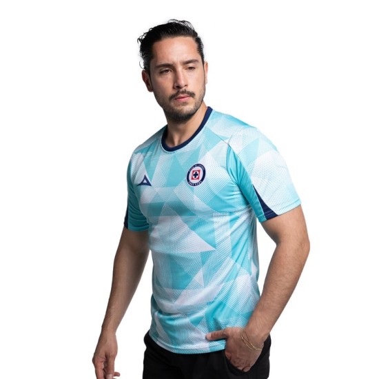 Maillot Enfant Cruz Azul Échauffement Troisième 2025/26 – Turquoise/Blanc