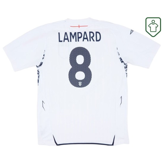 Homme Maillot rétro domicile Angleterre 2007/09 Lampard #8 Homme Maillot rétro domicile Angleterre 2007/09 Lampard #8
