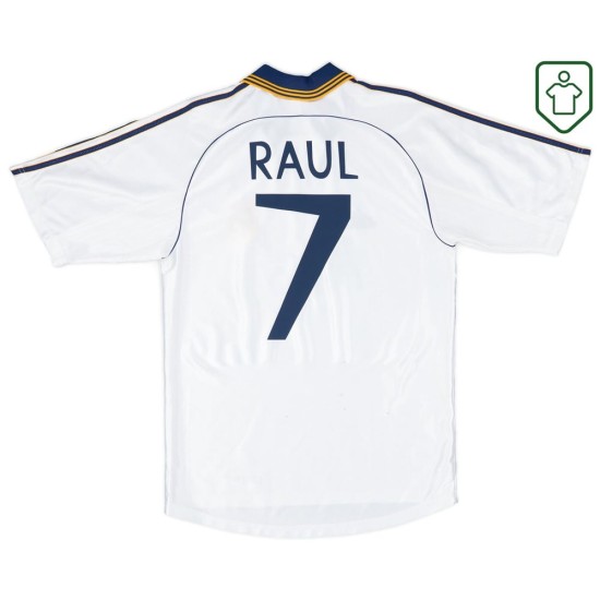 Homme Maillot rétro domicile Real Madrid 2001 Raul #7 Homme Maillot rétro domicile Real Madrid 2001 Raul #7