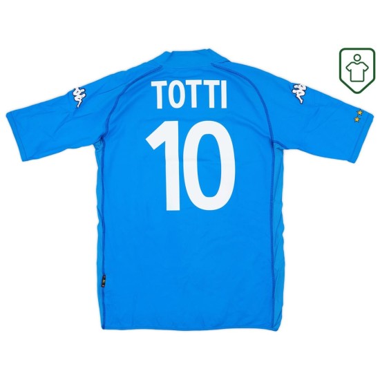 Homme Maillot rétro domicile Italie 2002 Totti #10 Homme Maillot rétro domicile Italie 2002 Totti #10