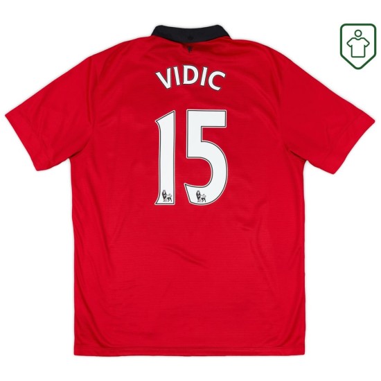 Maillot rétro domicile homme Manchester United 2013/14 Vidic #15
