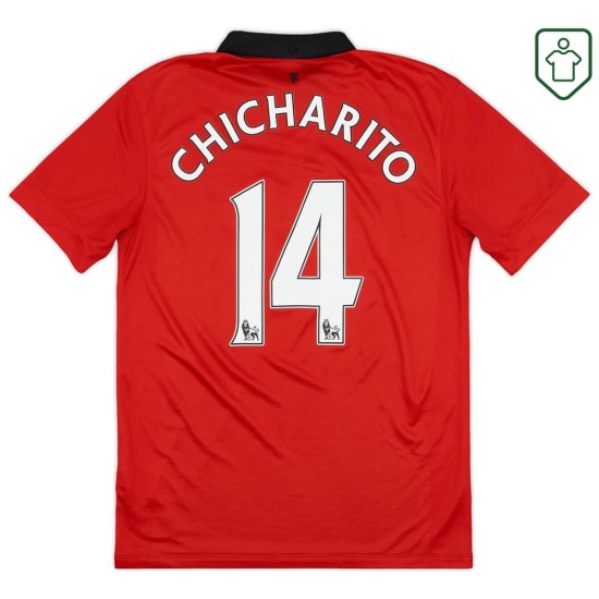 Maillot rétro domicile homme Manchester United 2013/14 Chicharito #14 Maillot rétro domicile homme Manchester United 2013/14 Chicharito #14