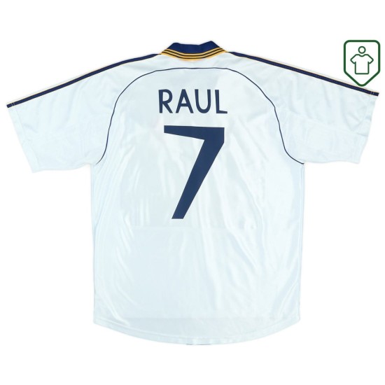 Homme Maillot rétro domicile Real Madrid 1998/00 Raul #7 Homme Maillot rétro domicile Real Madrid 1998/00 Raul #7
