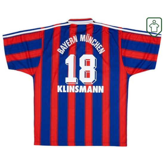 Homme Maillot domicile rétro Bayern Munich 1995/97 Klinsmann #18