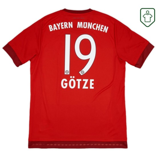 Homme Maillot domicile rétro Bayern Munich 2015/16 Götze #19