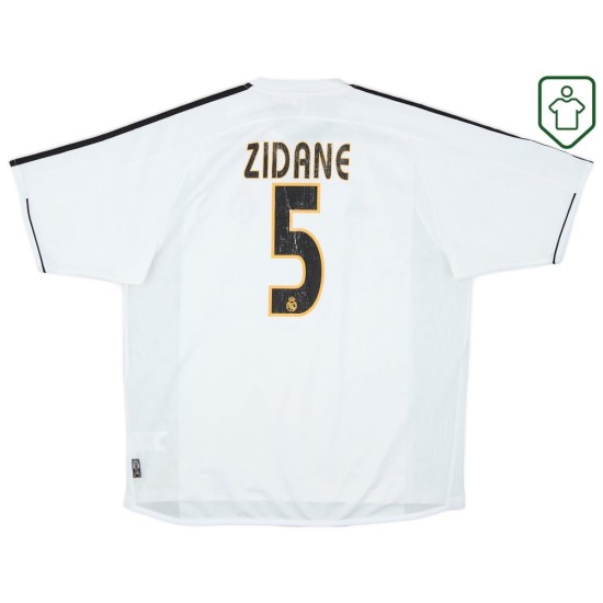 Homme Maillot rétro domicile Real Madrid 2003/04 Zidane #5 Homme Maillot rétro domicile Real Madrid 2003/04 Zidane #5