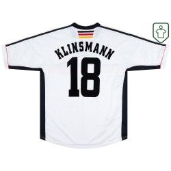 Homme Maillot rétro domicile Allemagne 1998/00 Klinsmann #18