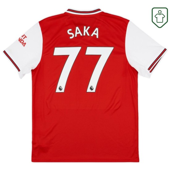 Maillot rétro domicile homme Arsenal 2019/20 Saka #77 Maillot rétro domicile homme Arsenal 2019/20 Saka #77