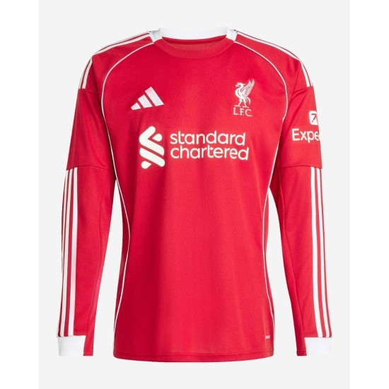 Maillot Domicile Manche Longue Liverpool Homme 2025/26 Maillot Domicile Manche Longue Liverpool Homme 2025/26