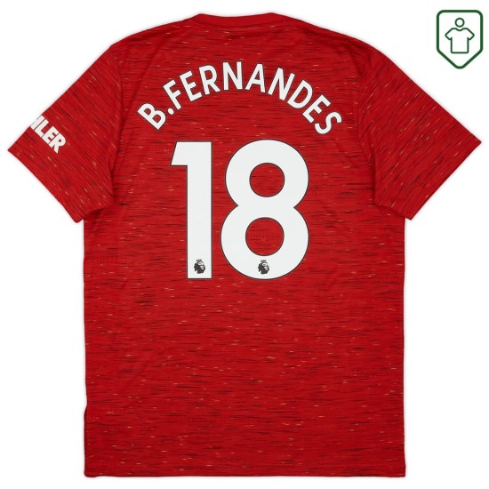 Maillot rétro domicile homme Manchester United 2020/21 B. Fernandes #18