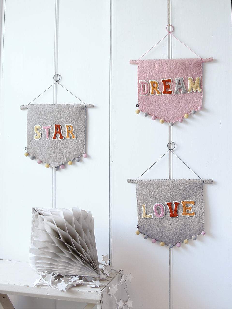 Fanion en feutrine pastel